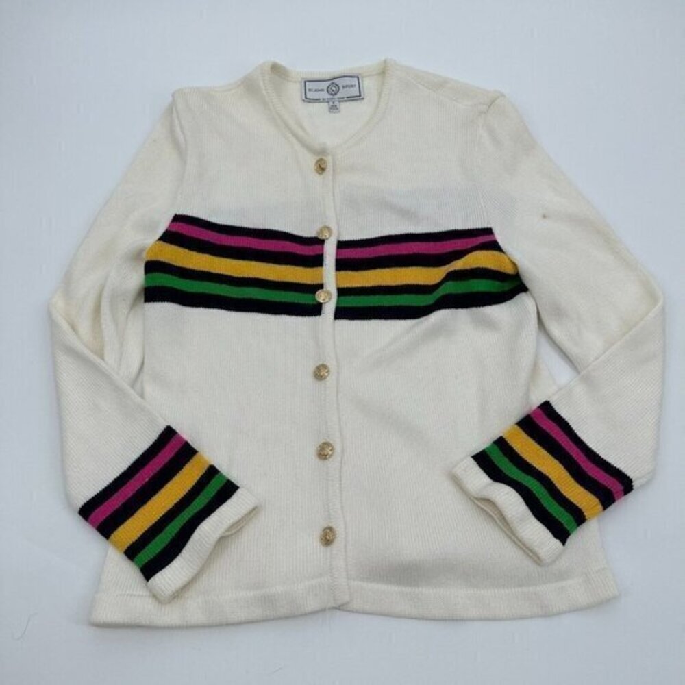 St John Sport by Marie Gray Womens Cardigan Sweater Small Button Front Santana